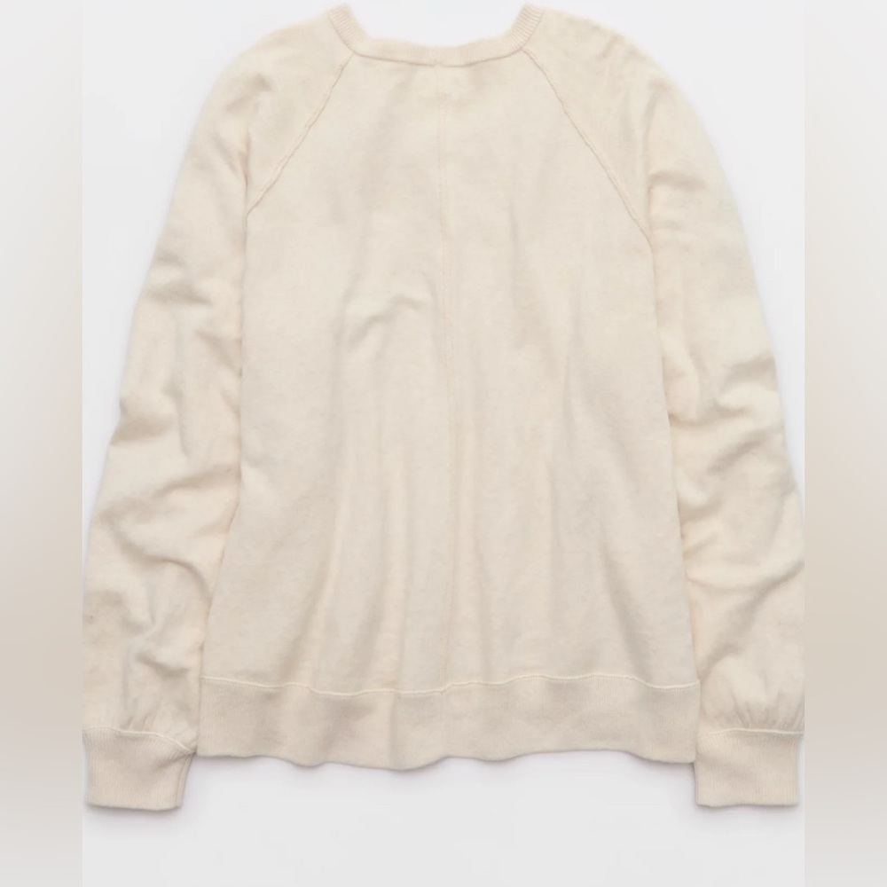 Aerie Lightweight Crewneck Sweatshirt Heather Frost XL NWT Pullover Loungewear - Picture 4 of 10